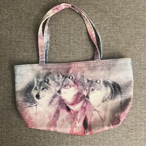 Purple and Pink Wolf Tote Bag